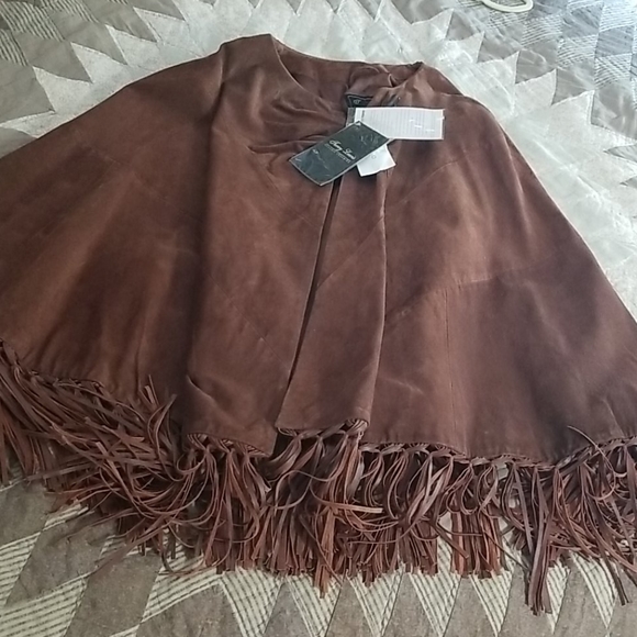 Terry Lewis Classic Luxuries Jackets & Blazers - Terry Lewis brown suede fringed cape